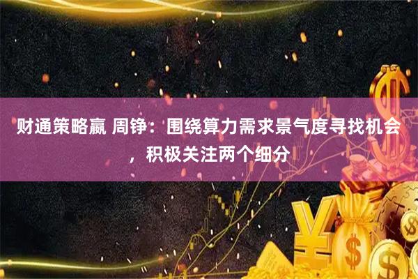财通策略嬴 周铮：围绕算力需求景气度寻找机会，积极关注两个细分